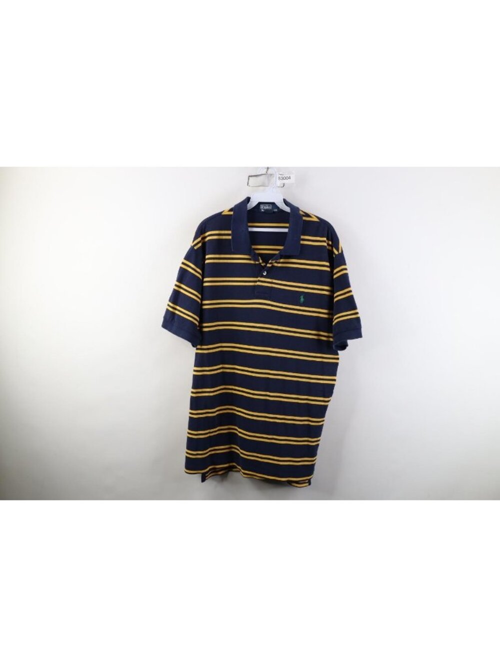 Vintage 90s Ralph Lauren Mens XL Faded Striped Color Block Knit Golf Polo Shirt